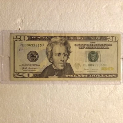 2017-A Twenty Dollar Federal Reserve Note $20 Bill low serial number - Image 1 of 2