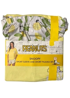 Conjunto de pijama corto y manga corta ligero de 2 piezas Snoopy Character para mujer Foto 1 de 2