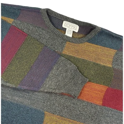 Suéter Pullover Tejido Gianfranco Ruffini Vintage Patchwork Cosby Años 90 Y2K Para Hombres XL Foto 1 de 4