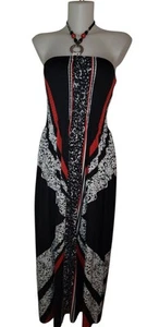 Vtg Y2k 90s Women's Black Geometric Grunge Whimsigoth Romantic Halter Dress Sz S - Picture 1 of 3