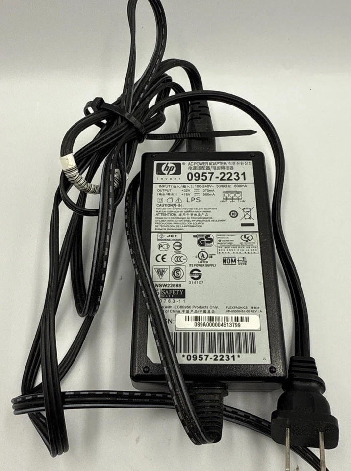 HP 0957-2231 PhotoSmart / DeskJet Printer Original AC Power Adapter Cord OEM - Image 1 of 1
