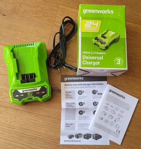 Cargador Universal Greenworks 24 voltios 2,0 amperios inc instrucciones/caja sin batería - Imagen 1 de 6