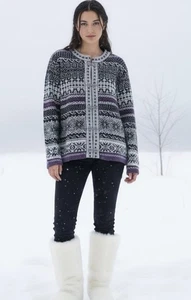 Telluride Abbigliamento Donna XL Maglione Lana Nordica Sci Fiera Isola Chiusura Cardigan - Foto 1 di 7