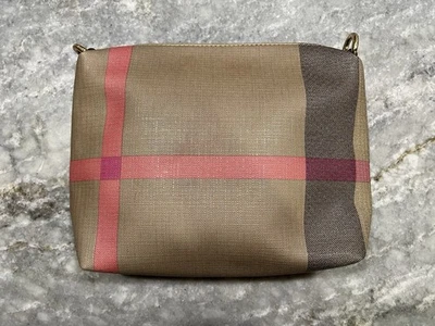 Burberry Plaid Leather Crossbody Bag Pouch EUC - Image 1 of 4