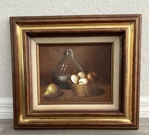 Pintura de bodegón violeta de Mazia firmada por artista mediados de siglo francesa - Imagen 1 de 16