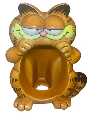 Marco de fotos 3D Garfield de cerámica vintage - Enesco - años 70 Jim Davis "He sido enmarcado" Foto 1 de 2
