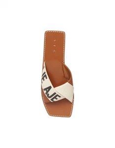 AJE Hydra Knot Logo Sandal Slides sz 37 Euro 6 US/AU Brown Leather - Picture 1 of 7