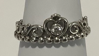 Pandora Auténtico Princesa Tiara Corona Anillo #190880CZ-52 Talla 8 (191) Foto 1 de 3