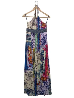 FIRETRAP Vestido de cuello Halter Mujeres Vestido Talla EU 36 azul-rojo-crema - Imagen 1 de 4