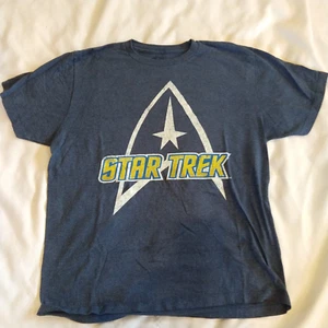 STAR TREK Logo and Badge Design T-Shirt Lg Sweatshirt blau klassisch Trekkie - Bild 1 von 4