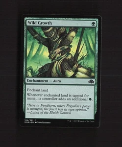 Tarjeta común Magic The Gathering Wild Growth 184/261 Dominaria remasterizada FOIL - Imagen 1 de 9