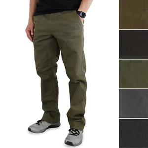 Pantalones utilitarios flexibles vintage resistentes a la intemperie para hombre de ajuste relajado elásticos de lona de 5 bolsillos - Imagen 1 de 17