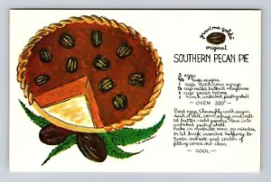 Südlicher Pekannusskuchen, Essen, Rezept, Kochen, Antik, Vintage Souvenir Postkarte - Bild 1 von 2