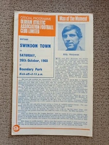 OLDHAM ATHLETIC v SWINDON TOWN 1968/9 season. Division Three. 26th October 1968. - Picture 1 of 2