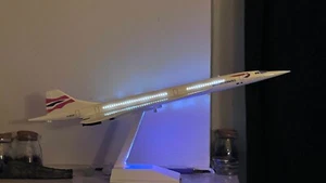 British Concorde LED Cabin Lights Large Plane Model Airplane NewDesign Stand50cm - Picture 1 of 7