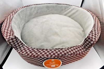 Новый с Ярлыками - K & H круглый удобный спальный MD 24» серый/черный SQS кровать для домашних животных - Изображение 1 из 4