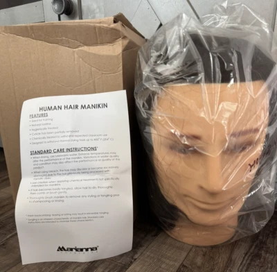 NEW Marianna Brad Manikin Up To 18"-20" Brown Human Hair Level 4 #14156 - Image 1 of 4