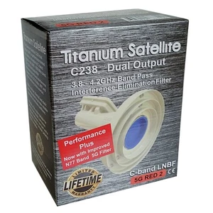 C-Band C238 Performance Plus Satellite LNBF 3.8-4.2 GHz 5G N78 N77 RED Filter - Picture 1 of 6