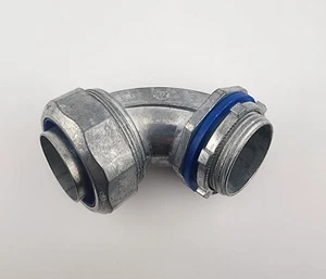 1 1/4" Flüssigkeitsdichter Verbinder 90 Grad Metall Zink Druckguss verzinkt - Bild 1 von 4