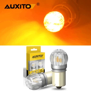 CANBUS Cars LED Turn Signal Light Bulbs 1156 7506 3497 Amber Error Free BA15S - Picture 1 of 12