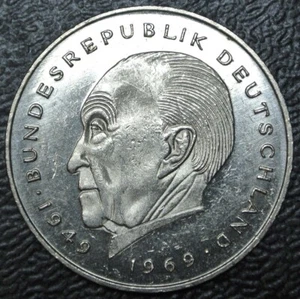 1983 G GERMANY - 2 DEUTSCHE MARK - COPPER-NICKEL CLAD NICKEL - Konrad Adenauer - Picture 1 of 5