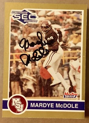 Mardye McDole - Signed / Autographed - MSU Bulldogs Football Card - 1991 Hoby - Image 1 of 2