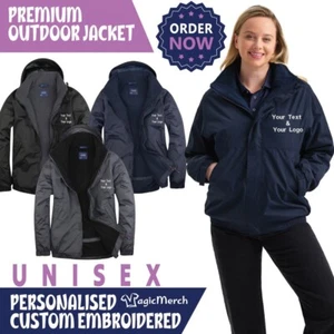 Custom Embroidered Uneek Premium Outdoor Windproof Jacket Any Text Work Wear Gym - Picture 1 of 8