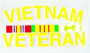 Vietnam Veteran Decal Sticker For Outside of Window Application Campaign Ribbons - Picture 1 of 4