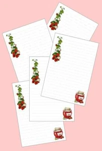 New! Strawberry Jam Letter Writing Paper - 20 pages - Premium 100gsm paper - Picture 1 of 3