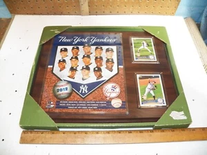 2012 MLB Yankees Team Roster Hanging Wall Plaque w/D. Jeter & A. Rodriguez Cards - Picture 1 of 5