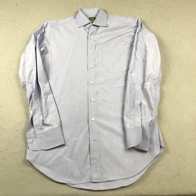 Sid Mashburn 衬衫男式 15 34 蓝色 100% 棉连衣裙长袖设计师枪管 — 第 1/4 张图片