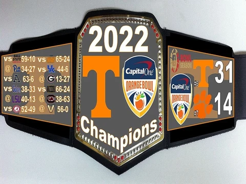 Tennessee Volunteers 2022 Capital One Orange Bowl Champions Championship Belt Cover