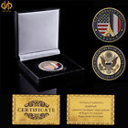 USA Liberty Freedom Embassy Paris Commemorative Gold Challenge Coin Luxury Box