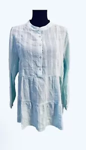 Top tunica Henley Soft Surroundings Gloria Gauze Clearwater donna taglia large - Foto 1 di 5