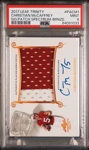 2017 Leaf Trinity Christian McCaffrey #PACM1 AUTO RELIC Spectrum Bronze RC - Picture 1 of 2