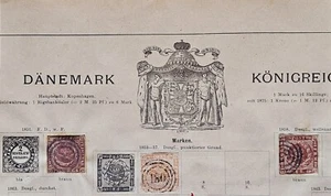 DANMARK DENMARK 1851 - 1860 VERY OLD STAMPS USED D06 - Bild 1 von 3