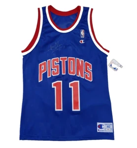 NBA CHAMPION Jersey Signed ISIAH THOMAS Vtg NWT Authenticated Pistons RARE - Picture 1 of 7