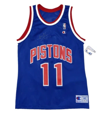 NBA CHAMPION Jersey Signed ISIAH THOMAS Vtg NWT Authenticated Pistons RARE - Image 1 of 4