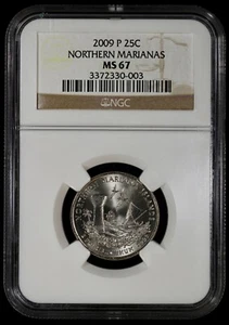 2009 P Northern Marianas NMI US Territories Quarter 25c NGC MS 67 BU MINT STATE - Picture 1 of 4