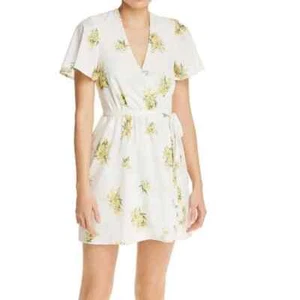 Show Me Your Mumu Andrea White Floral Wrap Dress Size L - Picture 1 of 4
