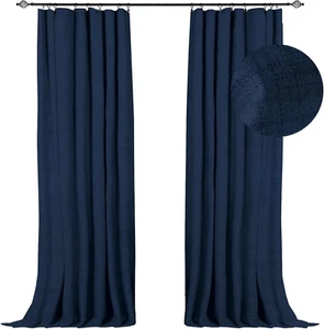 Full Blackout Curtains for Bedroom 63 Inch Length 2 Panels Set, Clip Rings/Rod P - Picture 1 of 7