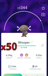 Pokemon TRADE - 50x Paldean Wooper Trades !! Good Chance of Lucky and Good IVs ! - Picture 1 of 1