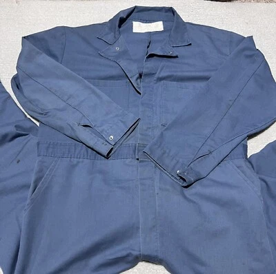 VINTAGE 70s 80s EG EUCLID USA UNION Utility Work Coveralls Mens 44 Blue - Image 1 of 4