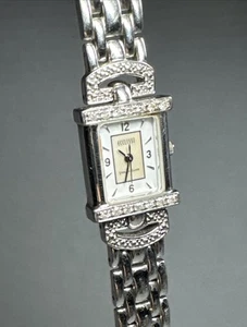 Ecclissi 32375 Sterling Silver Diamond Ladies Quartz Watch 6” Watch Band “925” - Picture 1 of 18