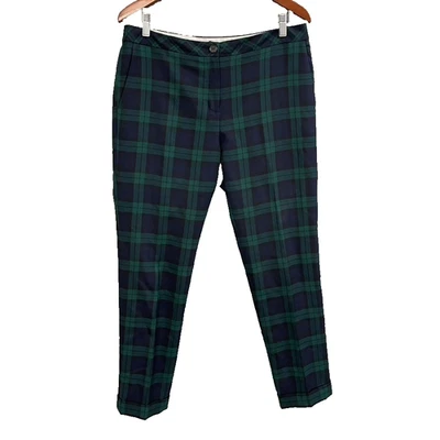 Brooks Brothers Red Fleece Dress Pants Womens 10 Blue Green Tartan Plaid Holiday - Image 1 of 4