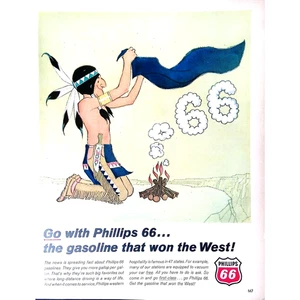 Phillips 66 Gasoline 1966 Print Ad The Gasoline That Won the West 10.5"x13" - Picture 1 of 3