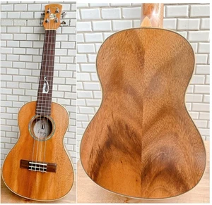 Solid Acacia Koa Tenor Ukulele, inlaid cartoon cat pattern, UKT212 - Picture 1 of 15