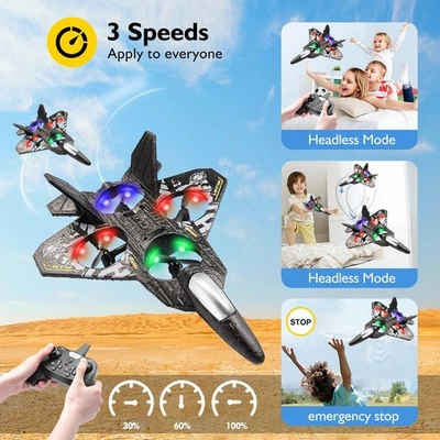 F22 Jet Fighter RC Helicopter Plane 2.4Ghz Remote Control Airplane For Beginners - Image 1 of 4