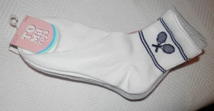 NWT Ladies Tennis Socks 6 PAIRS with Tennis Racket Ball Sport - Picture 1 of 5