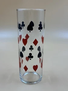 Vintage 1960's Schwartz Tall Poker Card 6.5" Mustard Glass - Picture 1 of 7
